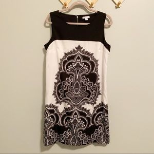 NY & Co black & white shift dress sleeveless sz M